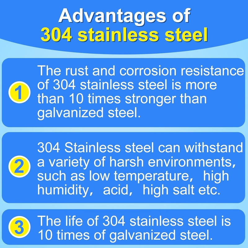 SimCos 18 Gauge 304 Stainless Steel Brad Nails 18 GA Nail Gun Nails Assorted and Small Finishing Nails for Pneumatic, Electric Brad Nailer (3/4"+1"+1-1/4"+1-1/2"-900 pcs) - Image 5